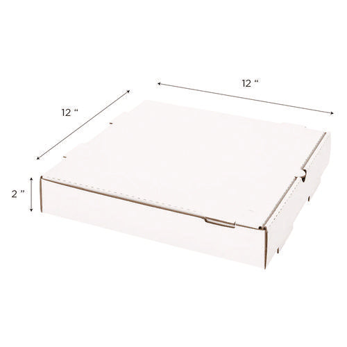Image of Karat® Corrugated Paper Boxes, 12 x 12 x 1.97, White/Brown, 50/Carton