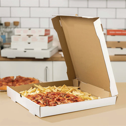 Image of Karat® Corrugated Paper Boxes, 16 x 16 x 1.97, White/Brown, 50/Carton