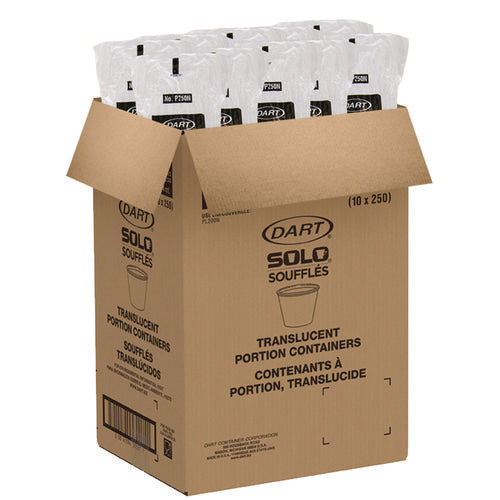 Image of SOLO® Portion Containers, 2.5 oz, Plastic, Translucent, 2,500/Carton