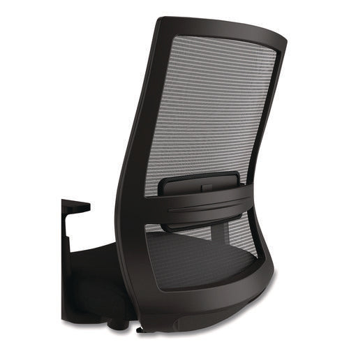 Image of Alera® Alera Ashdale Ergonomic Fabric Swivel Task Chair, Supports 275 lb, 18.15 to 21.89 Seat Height, Black Seat/Back, Silver Base
