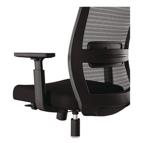 Image of Alera® Alera Ashdale Ergonomic Fabric Swivel Task Chair, Supports 275 lb, 18.15 to 21.89 Seat Height, Black Seat/Back, Silver Base