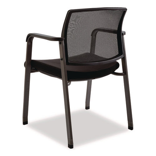 Image of Alera® Alera Elgar Fabric Guest Chair, 24.41 x 22.64 x 31.73, Black Seat, Black Back, Black Base