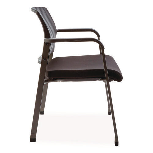 Image of Alera® Alera Elgar Fabric Guest Chair, 24.41 x 22.64 x 31.73, Black Seat, Black Back, Black Base
