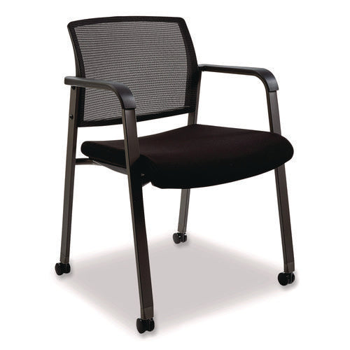 Image of Alera® Alera Elgar Fabric Guest Chair, 24.41 x 22.64 x 31.73, Black Seat, Black Back, Black Base