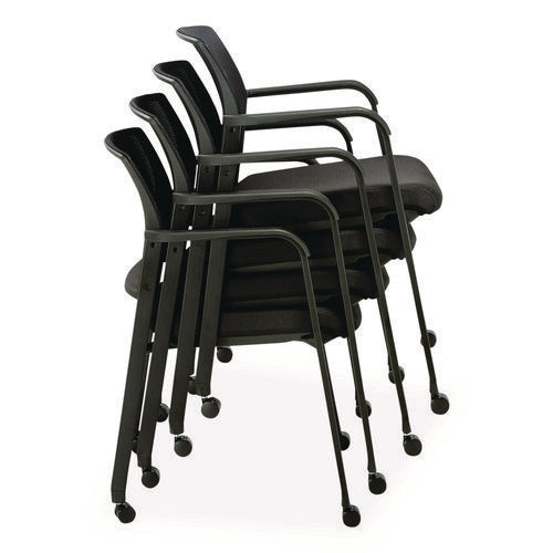 Image of Alera® Alera Elgar Fabric Guest Chair, 24.41 x 22.64 x 31.73, Black Seat, Black Back, Black Base