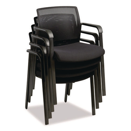 Image of Alera® Alera Elgar Fabric Guest Chair, 24.41 x 22.64 x 31.73, Black Seat, Black Back, Black Base