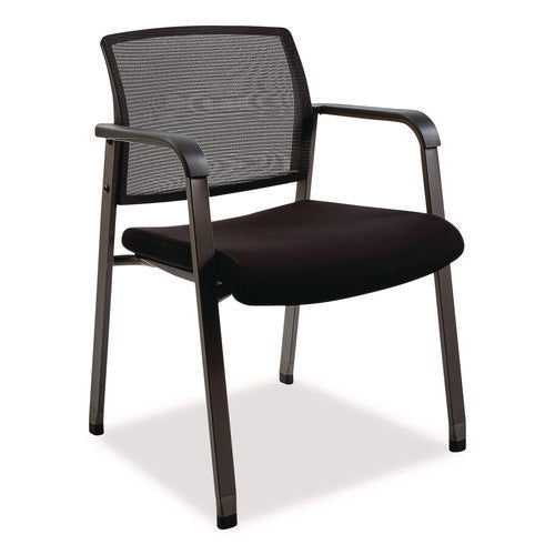 Image of Alera® Alera Elgar Fabric Guest Chair, 24.41 x 22.64 x 31.73, Black Seat, Black Back, Black Base