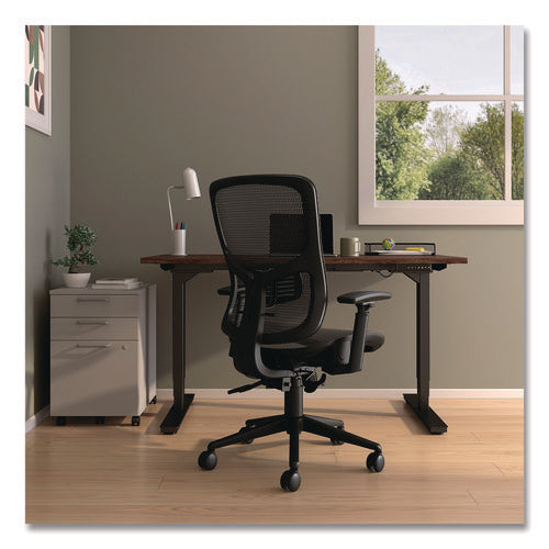 Image of Alera® Alera Hollins Ergonomic Mesh Swivel Task Chair, Supports Up to 275lb, 18.57 to 22.54 Seat Height, Black Seat/Back, Black Base
