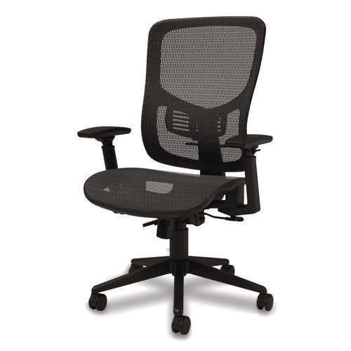 Image of Alera® Alera Hollins Ergonomic Mesh Swivel Task Chair, Supports Up to 275lb, 18.57 to 22.54 Seat Height, Black Seat/Back, Black Base