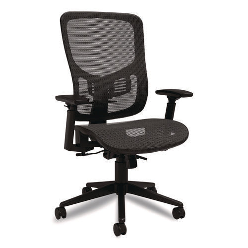 Image of Alera® Alera Hollins Ergonomic Mesh Swivel Task Chair, Supports Up to 275lb, 18.57 to 22.54 Seat Height, Black Seat/Back, Black Base