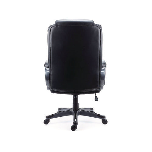Image of Alera® Alera Kirkdale Bonded Leather Manager Chair, Supports Up to 275 lb, 16.18 to 22.76 Seat Height, Black Seat/Back, Black Base