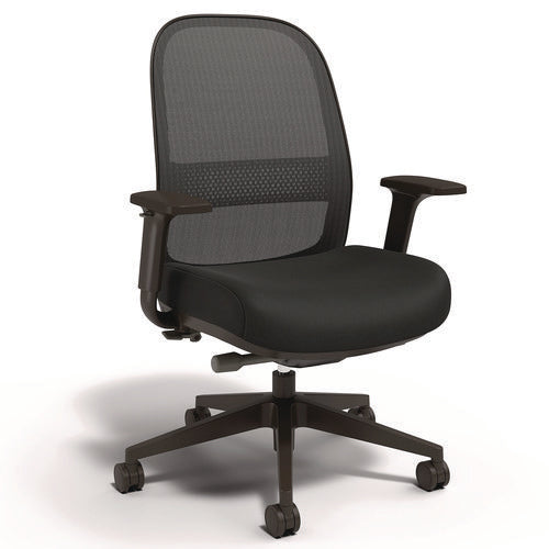 Image of Alera® Alera Kempton Ergonomic Fabric Mesh Swivel Task Chair, Supports Up to 275lb, 18.31 to 22.17 Seat Height, Black Seat/Back/Base