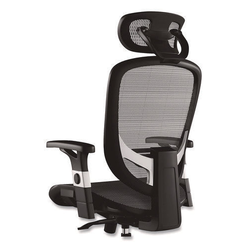 Image of Alera® Alera Minerva Ergonomic Mesh Swivel Task Chair, Support Up to 275lb, 17.24 to 20.98 Seat Height, Black Seat/Back, Silver Base