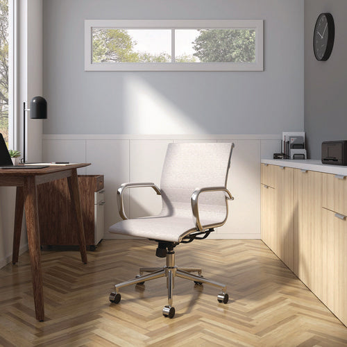 Image of Alera® Alera Siskin Fabric Managers Chair, Supports Up to 275 lb, 16.93 to 20.67 Seat Height, Gray Seat, Gray Back, Chrome Base
