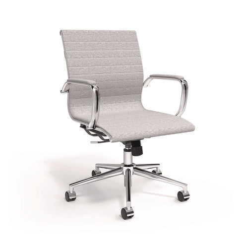 Image of Alera® Alera Siskin Fabric Managers Chair, Supports Up to 275 lb, 16.93 to 20.67 Seat Height, Gray Seat, Gray Back, Chrome Base