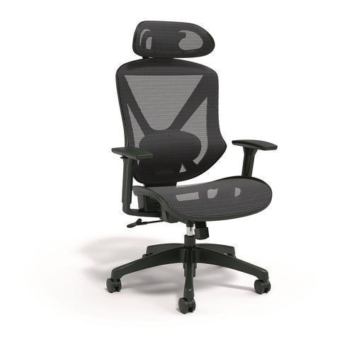 Image of Alera® Alera Taunton Ergonomic Mesh Swivel Task Chair, Supports Up to 275lb, 17.44 to 20.98 Seat Height, Black Seat/Back, Black Base