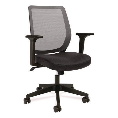 Image of Alera® Alera Wessex Ergonomic Fabric Mesh Swivel Task Chair, Supports Up to 275lbs, 17.09 to 20.83 Seat Height, Black Seat/Back/Base
