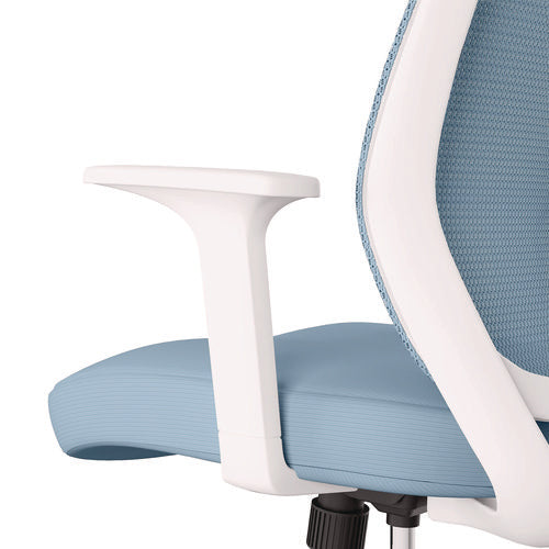 Image of Alera® Alera Wessex Ergonomic Fabric Mesh Swivel Task Chair, Up to 275 lb, 17.09 to 20.83 Seat Height, Seafoam Seat/Back, White Base