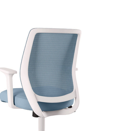 Image of Alera® Alera Wessex Ergonomic Fabric Mesh Swivel Task Chair, Up to 275 lb, 17.09 to 20.83 Seat Height, Seafoam Seat/Back, White Base