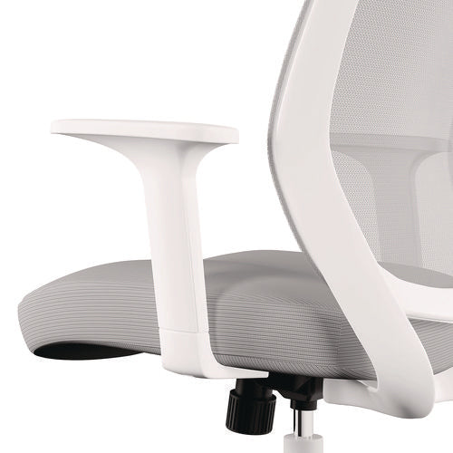 Image of Alera® Alera Wessex Ergonomic Fabric Mesh Swivel Task Chair, Supports 275 lb, 17.09 to 20.83 Seat Height, Gray Seat/Back, White Base
