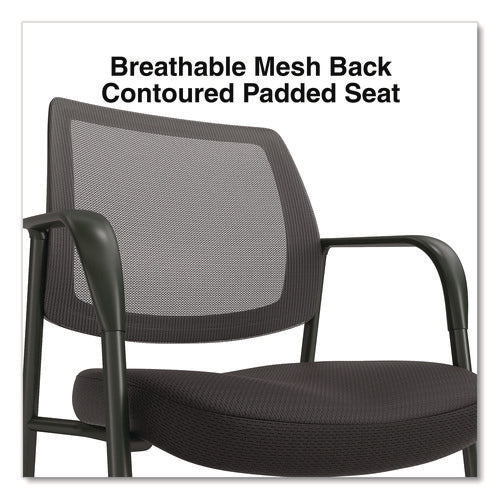 Image of Alera® Alera Wessex Mesh Fabric Guest Chair, 24.41 x 23.62 x 35.04, Black Seat, Black Back, Black Base