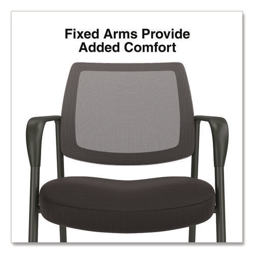 Image of Alera® Alera Wessex Mesh Fabric Guest Chair, 24.41 x 23.62 x 35.04, Black Seat, Black Back, Black Base