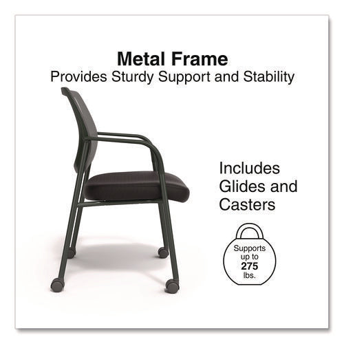 Image of Alera® Alera Wessex Mesh Fabric Guest Chair, 24.41 x 23.62 x 35.04, Black Seat, Black Back, Black Base