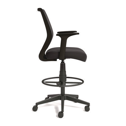 Image of Alera® Alera Wessex Drafting Stool, Mesh Back, Supports Up to 275 lb, 27.95 to 33.66 Seat Height, Black Seat, Black Back, Black Base