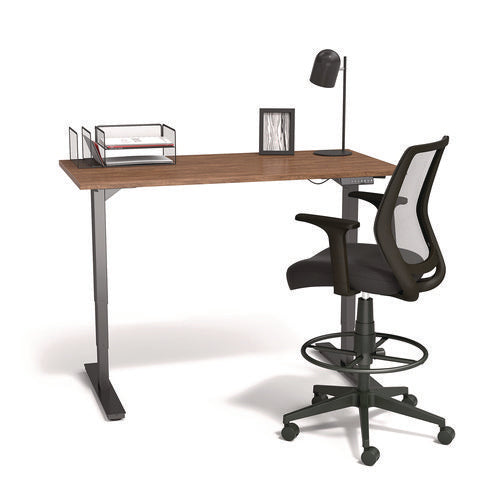 Image of Alera® Alera Wessex Drafting Stool, Mesh Back, Supports Up to 275 lb, 27.95 to 33.66 Seat Height, Black Seat, Black Back, Black Base