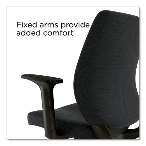 Image of Alera® Alera Wessex Ergonomic Fabric Task Chair, Supports Up to 275 lb, 17.13 to 20.83 Seat Height, Black Seat/Back, Black Base