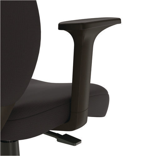 Image of Alera® Alera Wessex Drafting Stool, Fabric, Supports Up to 275 lb, 27.95 to 33.66 Seat Height, Black Seat, Black Back, Black Base