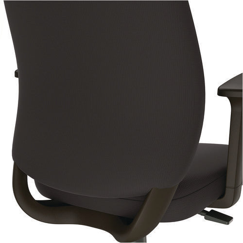 Image of Alera® Alera Wessex Drafting Stool, Fabric, Supports Up to 275 lb, 27.95 to 33.66 Seat Height, Black Seat, Black Back, Black Base