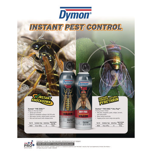 Image of Dymon® The End. Dry Fog Flying Insect Killer, 14 oz Aerosol Spray, 12/Carton