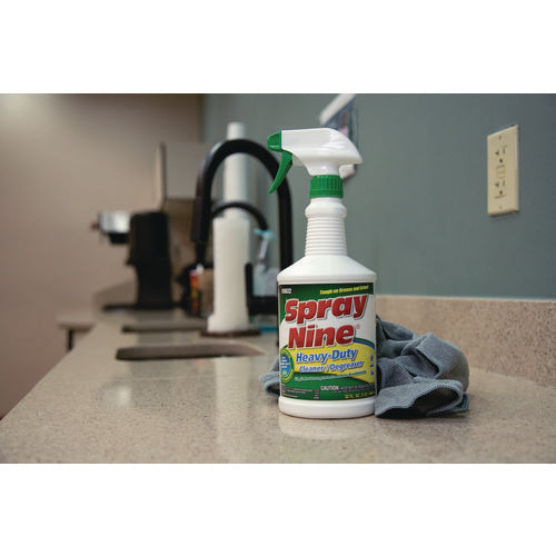 Image of Spray Nine® Heavy Duty Cleaner/degreaser/disinfectant, Citrus Scent, 32 Oz, Trigger Spray Bottle, 12/carton