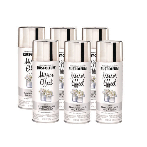 Image of Rust-Oleum® Specialty Mirror Effect Spray Paint, High Gloss Mirror, 6 oz Aerosol Can, 6/Carton