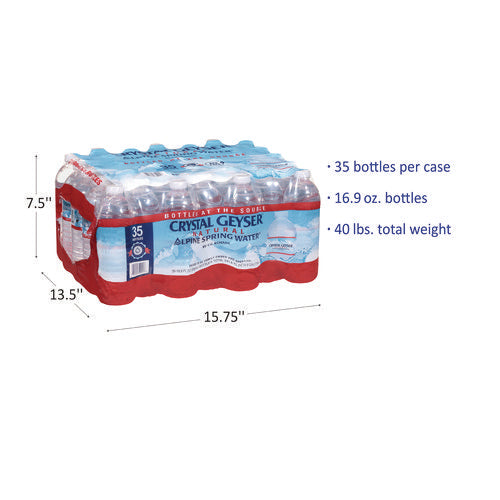Image of Crystal Geyser® Alpine Spring Water, 16.9 oz Bottle, 35/Carton, 54 Cartons/Pallet