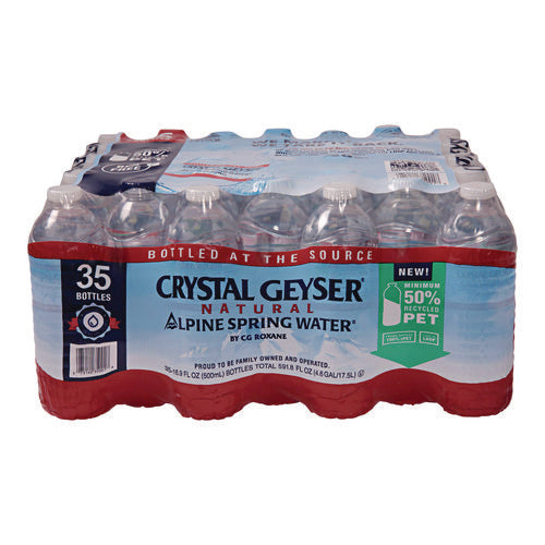 Image of Crystal Geyser® Alpine Spring Water, 16.9 oz Bottle, 35/Carton, 54 Cartons/Pallet