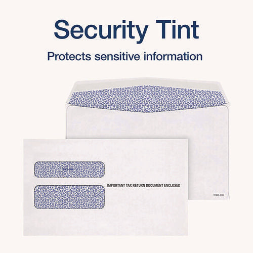 Image of TOPS W-2 Laser Double Window Envelope, Commercial Flap, Gummed Closure, 5.63 X 9, White, 24/pack