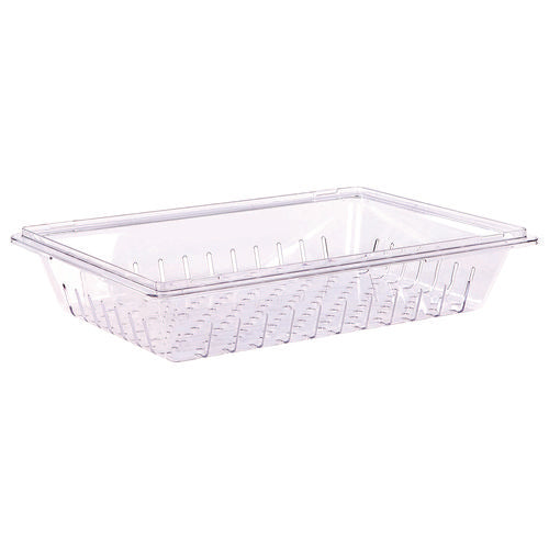 Image of Carlisle StorPlus Polycarbonate Food Storage Container Colander, 18 x 26, Clear, Plastic