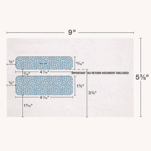 Image of Adams® W-2 Gummed Seal Double-Window Envelopes, Commercial Flap, Gummed Closure, 5.63 x 9, White, 24/Pack