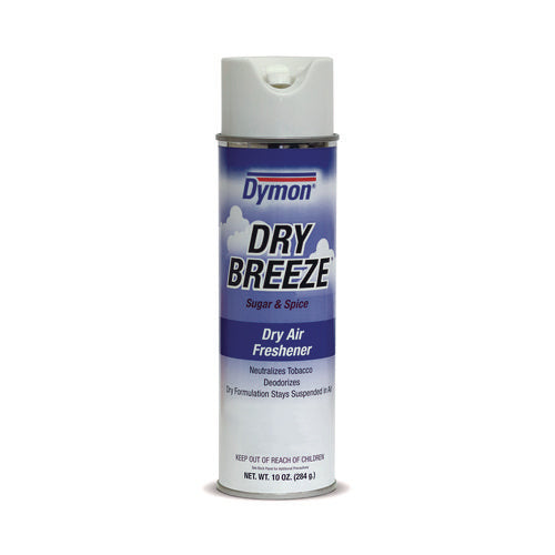 Image of Dymon® Dry Breeze Aerosol Air Freshener, Sugar And Spice, 10 Oz Aerosol Spray, 12/carton