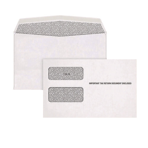 Image of TOPS 1099 Double Window Envelope, Commercial Flap, Gummed Closure, 5.63 x 9, White, 24/Pack