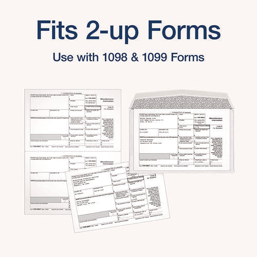 Image of TOPS 1099 Double Window Envelope, Commercial Flap, Gummed Closure, 5.63 x 9, White, 24/Pack