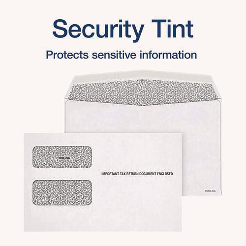 Image of TOPS 1099 Double Window Envelope, Commercial Flap, Gummed Closure, 5.63 x 9, White, 24/Pack