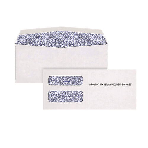Image of TOPS 1099 Double Window Envelope, Commercial Flap, Gummed Closure, 3.75 x 8.75, White, 24/Pack