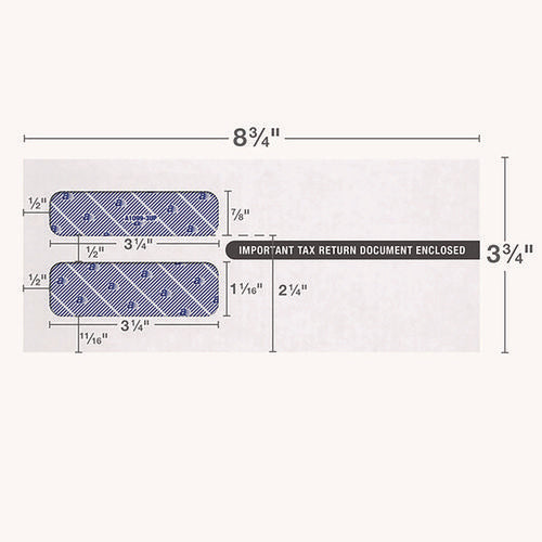 Image of TOPS 1099 Double Window Envelope, Commercial Flap, Self-Adhesive Closure, 3.75 x 8.75, White, 24/Pack