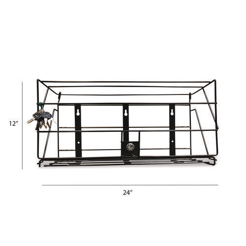 Image of Boardwalk® Locking Rack for 3 Liter PDC Cleaner Bottles, 1-Shelf, 24w x 10d x 12h, Black