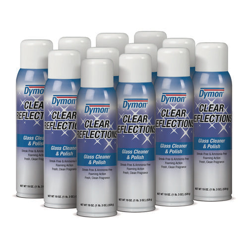 Image of Dymon® Clear Reflections Mirror And Glass Cleaner, 20 Oz Aerosol Spray, 12/carton