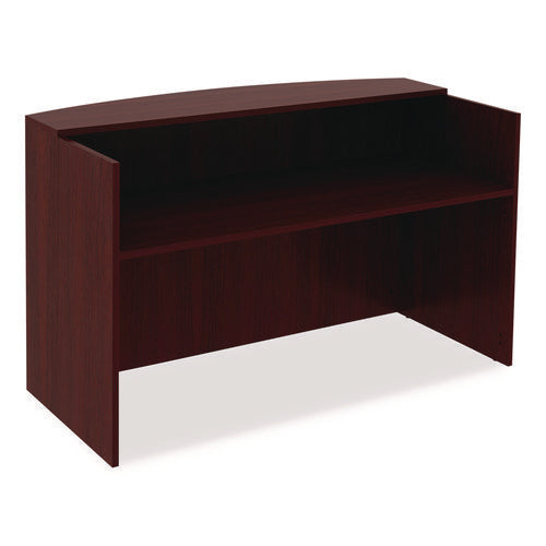 Image of Alera® Alera Valencia Series Reception Desk With Transaction Counter, 71" X 35.5" X 29.5" To 42.5", Mahogany