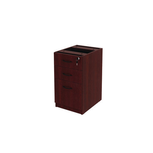 Image of Alera® Alera Valencia Series Full Pedestal File, Left/right, 3-Drawers: Box/box/file, Legal/letter, Mahogany, 15.63" X 20.5" X 28.5"